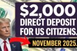 $2,000 Direct Deposit Arrives for U.S. Citizens in November 2025